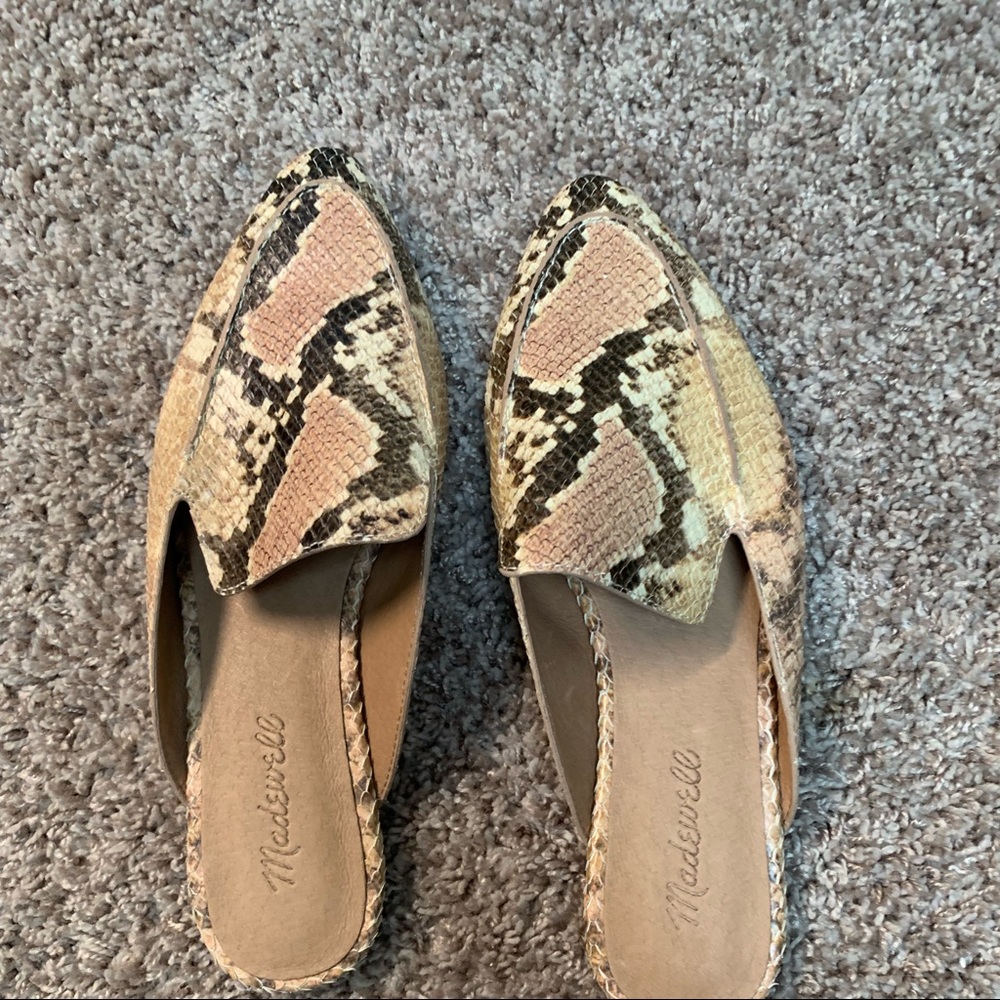 Madewell snake skin slides